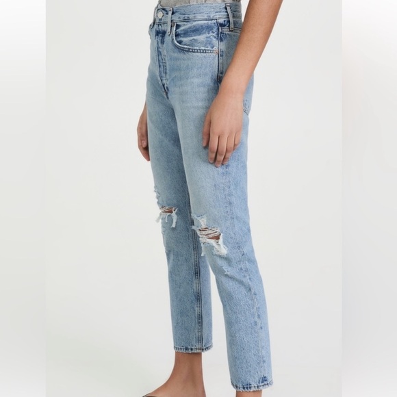Agolde Riley High Rise Straight Leg Crop Jeans Size 29 - Picture 2 of 12